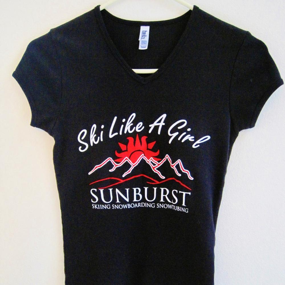 Teen-Sunburst-Ski Like A Girl-T-Shirt-Snowboarding